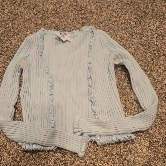 Princess Polly Sweaters - Princess Polly Sky Blue Ribbed Top